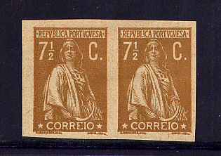 1912 - Afinsa nº 213. Ceres. Provas não denteadas de 7 1/2c EM PAR. Em boas condições.