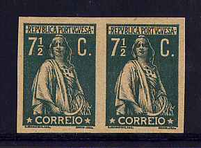 1917 - Afinsa nº 229. Ceres. Provas não denteadas de 7 1/2c EM PAR. Em boas condições.