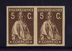 1917 - Afinsa nº 227. Ceres. Provas não denteadas de 5c EM PAR. Em boas condições.