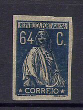 1924 - Afinsa nº 285. Ceres. Prova não denteada de 64c. PAPEL CEBOLA. Em boas condições.