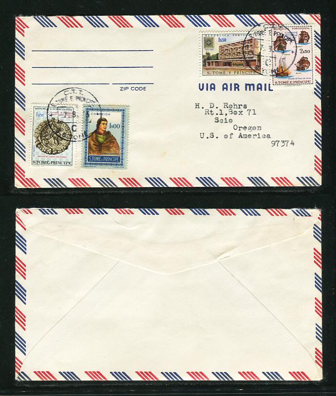 1973? - Carta de São Tomé para Oregon, EUA. Em boas condições.