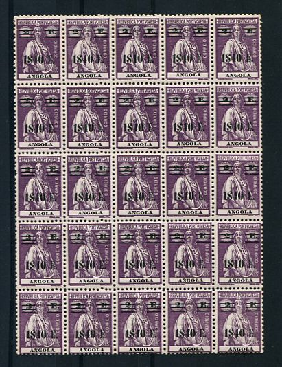 1931 - Afinsa nº 227. Ceres com sobretaxa. Selos de 1$40/2E EM BLOCO DE 25. Novos sem charneira (**) e com goma original. Alguns selos apresentam ligeiros e pequenos pontos de ferrugem mas está em boas condições.
