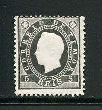 1888 - Afinsa nº 11. D. Luis I. Selo de 5 reis novo sem goma como emitido. Em boas condições.