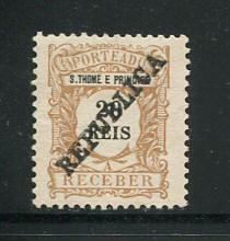 1913 - Porteado. Afinsa nº 33. Com sobrecarga LOCAL Républica. Selo de 20r novo sem goma como emitido. Em boas condições.