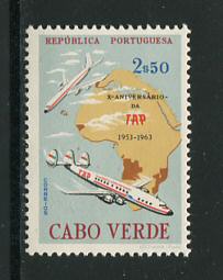 1963 - Afinsa nº 311. TAP. Selo de 2$50 novo SEM CHARNEIRA (**) e com goma original. Em boas condições.