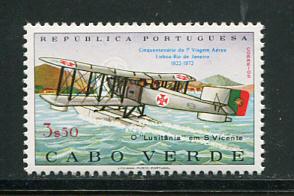 1972 - Afinsa nº 346. 1ª Viagem Aérea Lisboa-Rio de Janeiro. Selo de 3$50 novo SEM CHARNEIRA (**) e com goma original. Em boas condições.