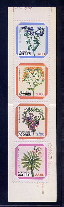 1982 - Caderneta Afinsa nº 25 - 1555/8. BAIXO CUSTO. Flores dos Açores. Série completa nova sem charneira. Em boas condições.