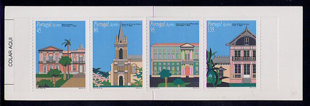 1995 - Caderneta Afinsa nº 98 - 2295A/8A. BAIXO CUSTO. Arquitectura dos Açores. Série completa nova sem charneira. Em boas condições.