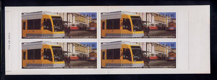 1995 - Caderneta Afinsa nº 99 - 2299A/99B. BAIXO CUSTO. Transportes. 4 selos novos sem charneira. Em boas condições.