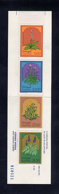 1982 - Caderneta Afinsa nº 26 - 1582/5. BAIXO CUSTO. Flores da Madeira. Série completa nova sem charneira. Em boas condições.