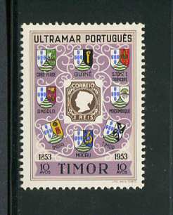 1953 - Afinsa nº 293. Centenário do Selo Postal Português. Selo de 10a novo SEM CHARNEIRA (**) e com goma original. Em boas condições.