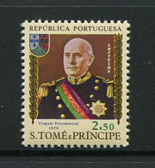 1970 - Afinsa nº 398. Viagem Presidencial. Selo de 2$50 novo SEM CHARNEIRA (**) e com goma original. Em boas condições.
