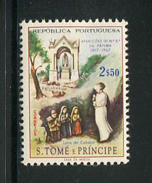 1967 - Afinsa nº 391. Fátima. Selo de 2$50 novo SEM CHARNEIRA (**) e com goma original. Em boas condições.