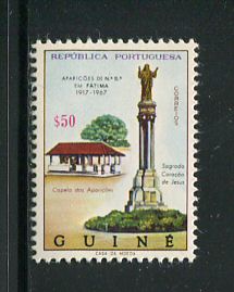 1967 - Afinsa nº 322. Fátima. Selo de $50 novo SEM CHARNEIRA (**) e com goma original. Em boas condições.