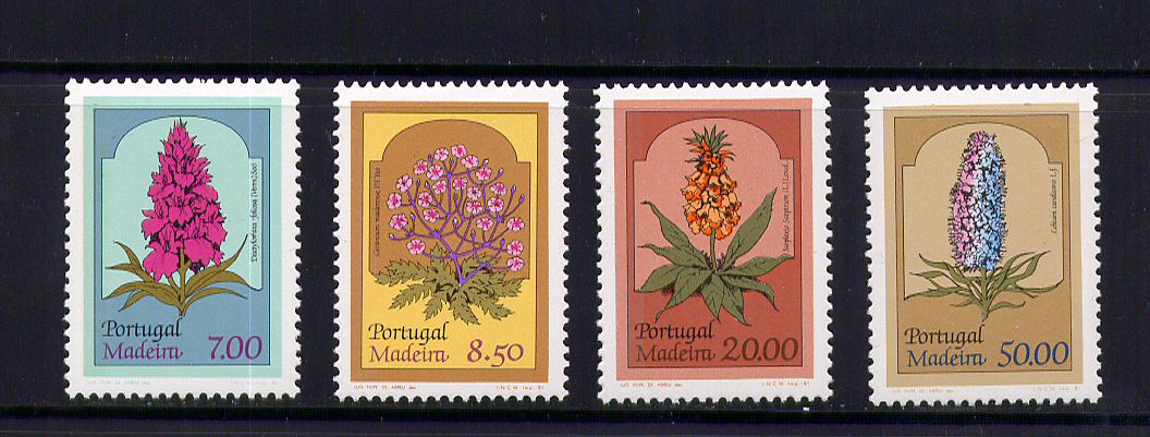 1981 - Afinsa nº 1537/40. BAIXO CUSTO. Flores da Madeira. Série nova sem charneira. Goma original. Em boas condições.