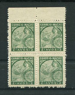 1942 - Afinsa nº 318. Padrões. Selo de 2a EM QUADRA. Novos sem goma como emitidos. Em boas condições.