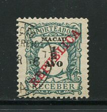 1911 - Porteado. Afinsa nº 12. Emissão regular com sobrecarga REPUBLICA. Selo de 1/2a usado. Em boas condições.
