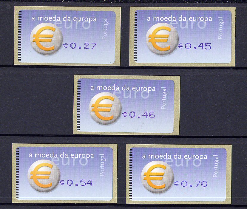2002 - #23 - Simbolo do Euro. AMIEL - Com PONTO. Série de Etiquetas Afinsa n.º 23. Nova. Autoadesiva. Em boas condições.