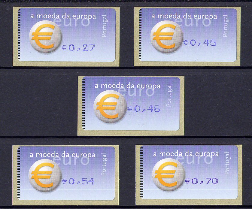 2002 - #23A - Simbolo do Euro. AMIEL - Com VIRGULA. Série de Etiquetas Afinsa n.º 23A. Nova. Autoadesiva. Em boas condições.