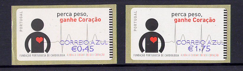 2005 - #31C-CA - Coração. EPOST. CORREIO AZUL - Série de Etiquetas Afinsa n.º 31C. Nova. Autoadesiva. Em boas condições.
