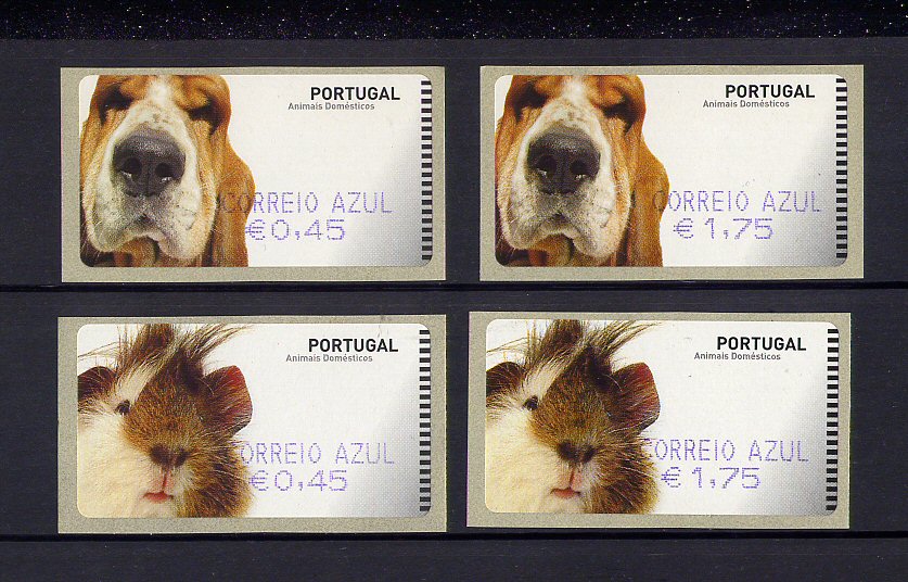 2005 - #33A-CA - Animais domésticos. SMD. CORREIO AZUL - Série de Etiquetas Afinsa n.º 33A. 2 taxas x 2 imagens. Nova. Autoadesiva. Em boas condições.