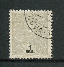 1903 - Afinsa nº 185. D. Carlos I. Selo de 1r usado. CINZENTO CLARO. Em boas condições.