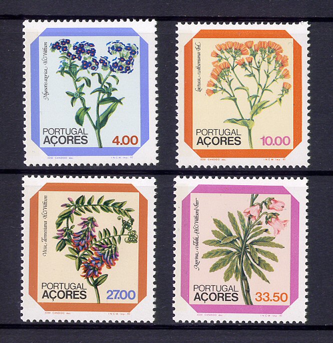 1982 - Afinsa nº 1555/8. BAIXO CUSTO. Flores Regionais dos Açores. Série nova sem charneira. Goma Original. Em boas condições.