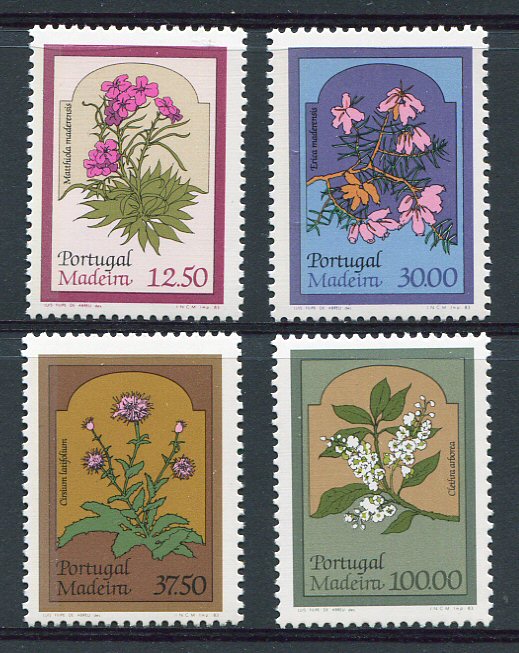 1983 - Afinsa nº 1632/5. Flores da Madeira. Série nova sem charneira. Goma Original. Em boas condições.