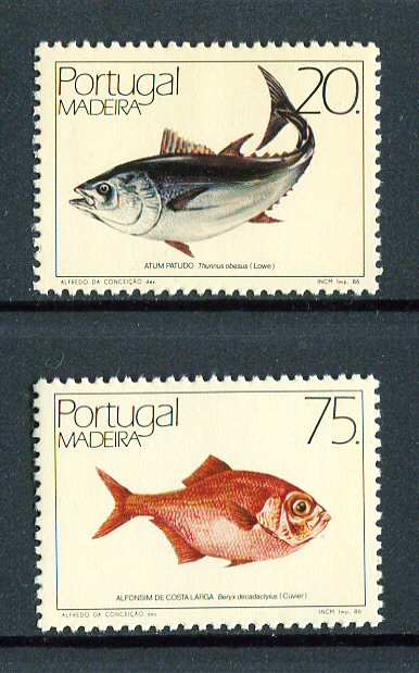 1986 - Afinsa nº 1747/8. BAIXO CUSTO. Peixes da Madeira. Série nova sem charneira. Goma Original. Em boas condições.