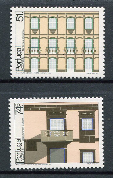 1987 - Afinsa nº 1807/8. BAIXO CUSTO. Janelas dos Açores. Série nova sem charneira. Goma Original. Em boas condições.