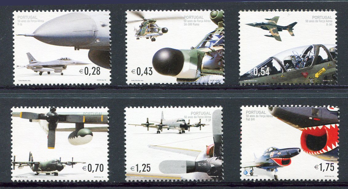 2002 - Afinsa nº 2881/6. BAIXO CUSTO. Força Aérea. Série nova sem charneira. Goma Original. Em boas condições.