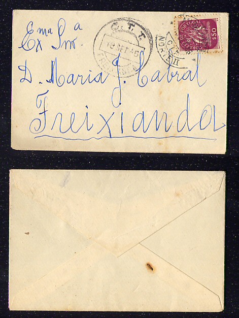 1946 - Carta para Freixianda. Selo Caravela 50c. Afinsa n. 623.