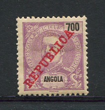 1911 - Afinsa nº102. D. Carlos I. Selo de 700r novo com charneira (*) e goma original. Em boas condições.