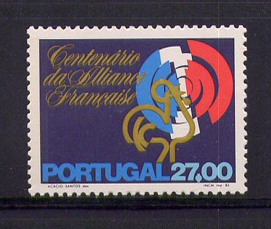 1983 - Afinsa nº 1599. BAIXO CUSTO. Alliance Française. Série nova sem charneira. Goma Original. Em boas condições.