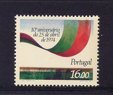 1984 - Afinsa nº 1655. BAIXO CUSTO. 25 Abril. Série nova sem charneira. Goma Original. Em boas condições.