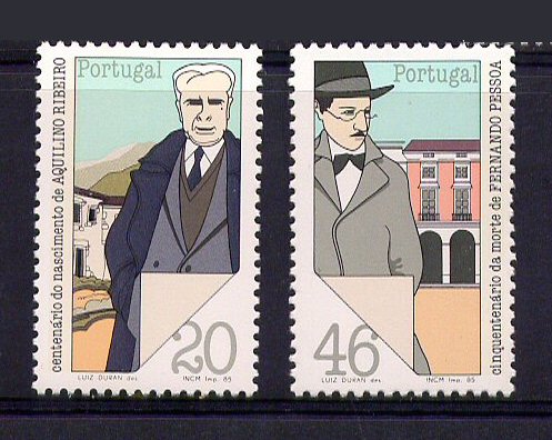 1985 - Afinsa nº 1734/5. BAIXO CUSTO. Vultos das Artes e Letras. Série nova sem charneira. Goma Original. Em boas condições.