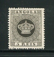 1870 - Afinsa nº 1. Tipo Coroa. Reimpressão de 1885. 5 reis sem goma como emitidos. Em boas condições.