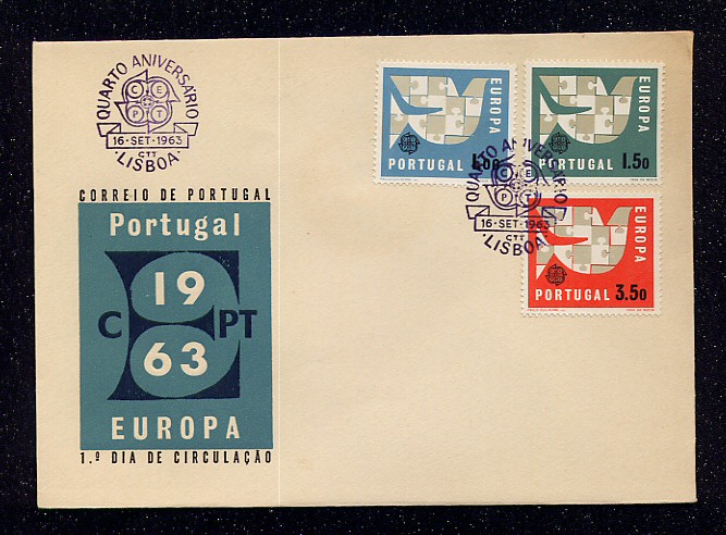 1963 - FDC Afinsa nº 919/21. EUROPA. Em boas condições.