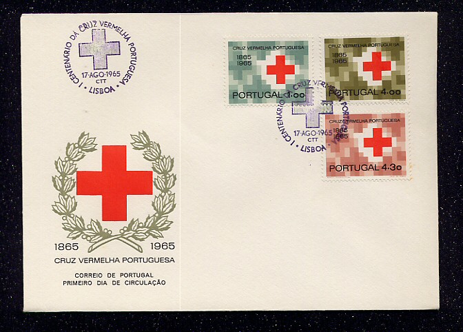 1965 - FDC Afinsa nº 958/60. Cruz Vermelha. Em boas condições.