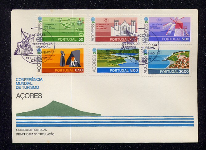 1980 - FDC Afinsa nº 1480/5. Turismo dos Açores. Em boas condições.