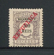 1911 - Porteado. Afinsa nº 20. Com sobrecarga REPUBLICA. Selo de 500r novo sem goma. Em boas condições.