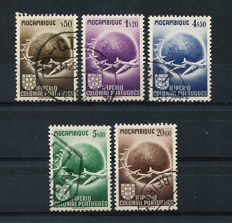 1949 - Afinsa nº 348/352. Império Colonial Português. Série completa USADA. Em boas condições.