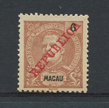 1911 - Afinsa nº 155. D. Carlos I com sobrecarga REPUBLICA. Selo de 6a novo sem goma. Em boas condições.