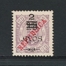 1913 - Afinsa nº 182. D. Carlos I com sobretaxa. Selo de 2a/18a/20r novo sem goma como emitido. Em boas condições.