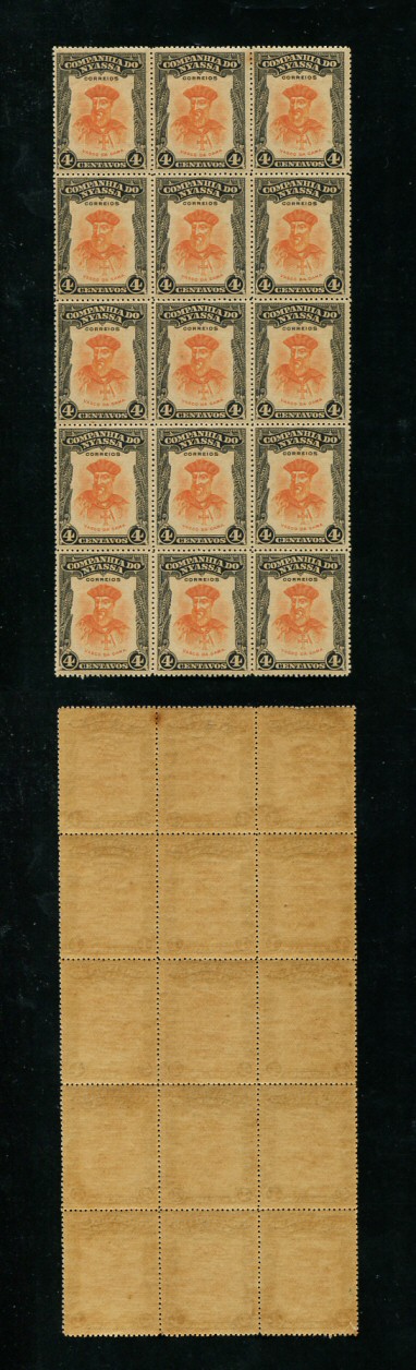 1923 - Afinsa nº 112. Motivos diversos. Selos de 4c EM BLOCO DE 15. Novos SEM CHARNEIRA (**) e com goma original. Denteado 14 a 15. Goma com ligeiros pontos de ferrugem e ligeira sujidade como usual mas em boas condições.