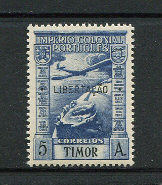 1947 - Correio Aéreo. Afinsa nº 18. Império Colonial Português com sobrecarga LIBERTAÇÃO. Selo de 5a novo SEM CHARNEIRA (**) e com goma original. Em boas condições.