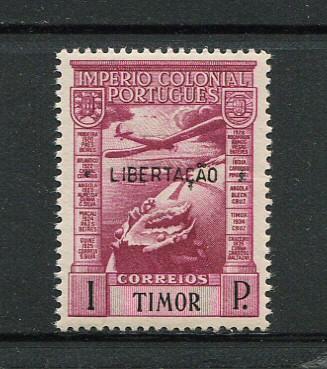 1947 - Correio Aéreo. Afinsa nº 23. Império Colonial Português com sobrecarga LIBERTAÇÃO. Selo de 1P novo com charneira (*) e goma original. Em boas condições.