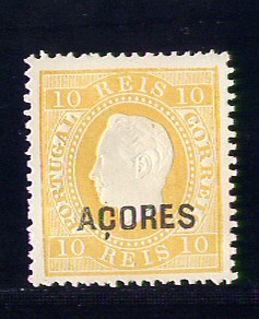 1871 - Afinsa nº 17. Reimpressão de 1885. D. Luis I. Fita direita, 10 reis. Em boas condições.