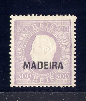 1871 - Afinsa nº 25. Reimpressão de 1885. D. Luis I, fita direita 300 reis. Em boas condições.
