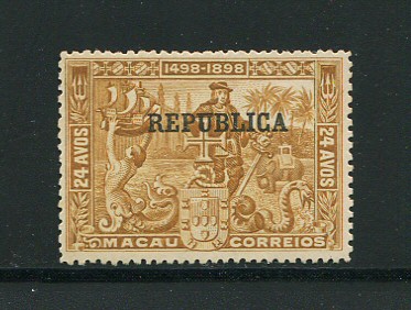 1913 - Afinsa nº 209. 4º Centenário ... para índia. Selo de 24a novo sem goma. Em boas condições.